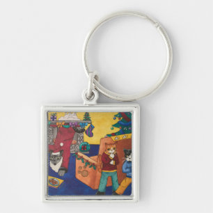 Santa Überraschungskatzen Schlüsselanhänger