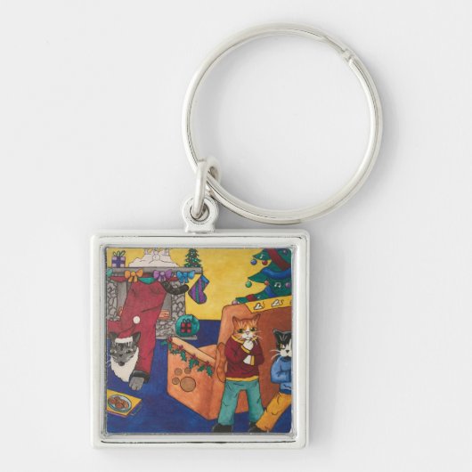 Santa Überraschungskatzen Schlüsselanhänger (Vorne)