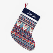 Santa Ugly Christmas Sweater Monogram Kleiner Weihnachtsstrumpf (Vorderansicht (hängend))