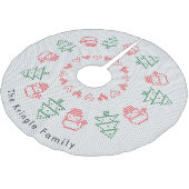 Santa Ugly Christmas Sweater Polyester Weihnachtsbaumdecke (Schrägansicht)