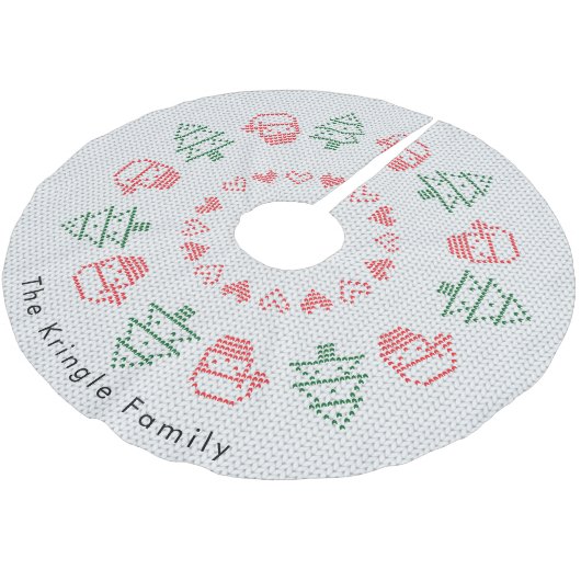 Santa Ugly Christmas Sweater Polyester Weihnachtsbaumdecke (Schrägansicht)