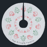 Santa Ugly Christmas Sweater Polyester Weihnachtsbaumdecke<br><div class="desc">Machen Sie Ihren Urlaub unvergesslich mit diesem niedlichen Weihnachtsbaum Ugly Sweater themed Tree Rock. Zeigt ein gemütliches Strick-Pullover-Muster und farbenfrohe Elemente. Sie können dieses Design personalisieren, indem Sie auf "Diese Vorlage personalisieren" klicken oder wenn Sie den Schriftart ändern, die Farben ändern oder die Designelemente anders anordnen möchten, klicken Sie auf...</div>