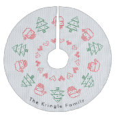 Santa Ugly Christmas Sweater Polyester Weihnachtsbaumdecke (Vorderseite)