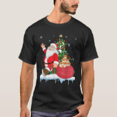 Santa Ugly Christmas Tree Lights Mink Animal T-Shirt (Vorderseite)