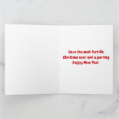 Santa und Adorable Tabby Kitten mit Blue Bow Karte (Innenseite)