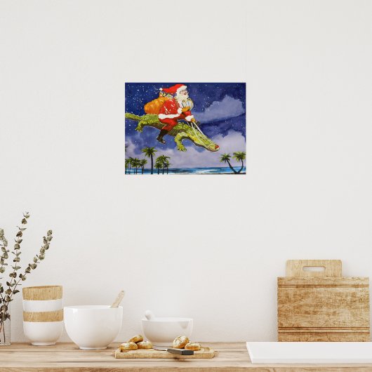 Santa und Alligator Poster (Küche)