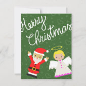 Santa und Angel wünschen Ihnen frohe Weihnachten (Vorderseite)