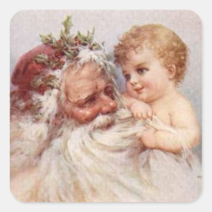 Santa und Baby - Aufkleber