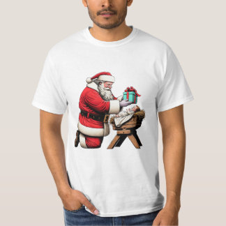 Santa und Baby Jesus T-Shirt