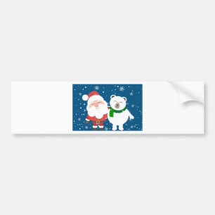 Santa und Bär Autoaufkleber