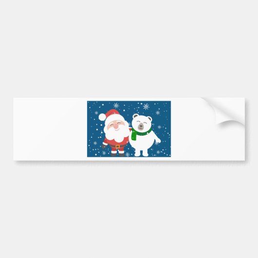 Santa und Bär Autoaufkleber (Vorne)