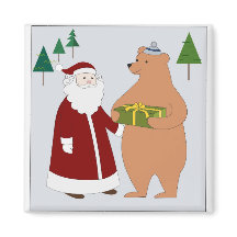 Santa und Bär Magnet