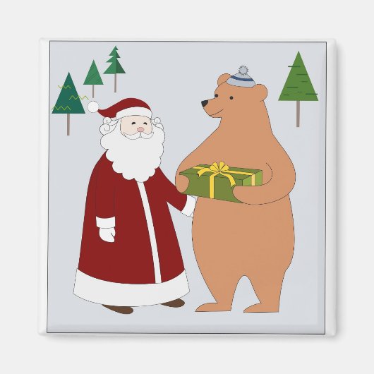 Santa und Bär Magnet (Vorne)