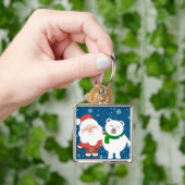 Santa und Bär Schlüsselanhänger (Hand)
