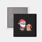 Santa und Capybara Hochglanzjunge Christ Magnet (Vorderseite/Rückseite)