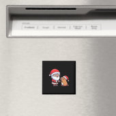 Santa und Capybara Hochglanzjunge Christ Magnet (In Situ (Geschirrspüler))