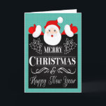 Santa und Chalkboard mit Holly zu Weihnachten<br><div class="desc">Bezaubernder Cartoon Santa Claus mit Chalkboard,  das frohe Weihnachten und glückliches Neues Jahr mit Heiligen hat. Wirklich niedliches Design für die Weihnachtszeit. Design © 2015 Julia Bryant.</div>