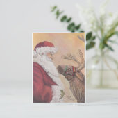 Santa und Comet Feiertagspostkarte (Stehend Vorderseite)