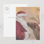 Santa und Comet Feiertagspostkarte (Vorne/Hinten)
