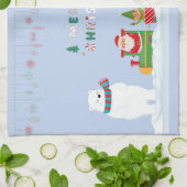 Santa und der Eisbär Geschirrtuch (Gefaltet)