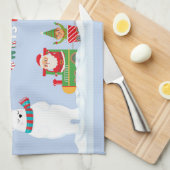Santa und der Eisbär Geschirrtuch (Viertel Falte)