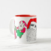 SANTA UND DIE ELVEN-Tasse Zweifarbige Tasse (Vorderseite Links)