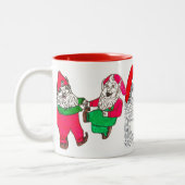 SANTA UND DIE ELVEN-Tasse Zweifarbige Tasse (Links)