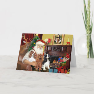Santa und drei Kavaliere Feiertagskarte