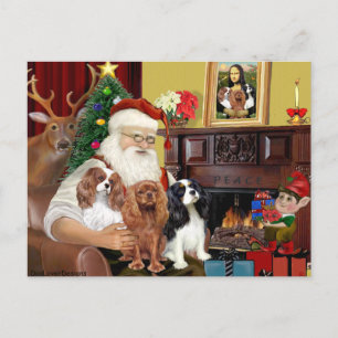 Santa und drei Kavaliere Feiertagspostkarte