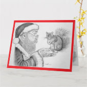 Santa und Eichhörnchen Karte (Gelbe Blume)