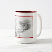 Santa und Eichhörnchen Zweifarbige Tasse (VorderseiteRechts)