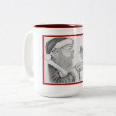 Santa und Eichhörnchen Zweifarbige Tasse (Vorderseite Links)
