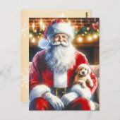 Santa und ein Welpe | Weihnachten Postkarte (Vorne/Hinten)