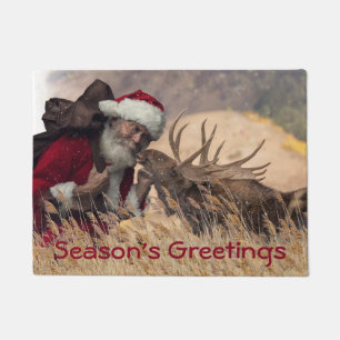 Santa und Elch Doormat küssen Fußmatte