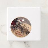 Santa und Elch-Geschenketiketten küssen Geschenkanhänger (Beispiel)