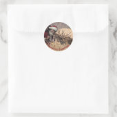 Santa und Elch Sticker küssen (Tasche)