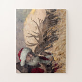 Santa und Elche Puzzle küssen (Vertikal)