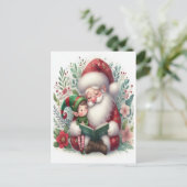 Santa und Elf 3 Postkarte (Stehend Vorderseite)