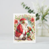 Santa und Elf 6 Postkarte (Stehend Vorderseite)