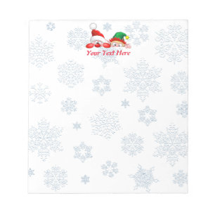 Santa und Elf Niedliche und lustige Charaktere Pek Notizblock