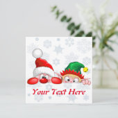 Santa und Elf Niedliche und lustige Charaktere pin (Stehend Vorderseite)