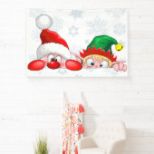 Santa und Elf Niedliche und lustige Charaktere pin Banner (InSitu)