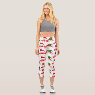 Santa und Elf Niedliche und lustige Charaktere pin Capri Leggings