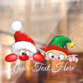 Santa und Elf Niedliche und lustige Charaktere pin Fensteraufkleber (Blatt 2)