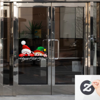 Santa und Elf Niedliche und lustige Charaktere pin Fensteraufkleber