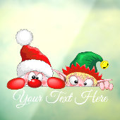 Santa und Elf Niedliche und lustige Charaktere pin Fensteraufkleber (Blatt 3)