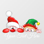 Santa und Elf Niedliche und lustige Charaktere pin Fensteraufkleber (Blatt)