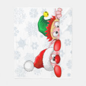 Santa und Elf Niedliche und lustige Charaktere pin Fleecedecke (Vorderseite)