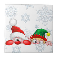 Santa und Elf Niedliche und lustige Charaktere pin