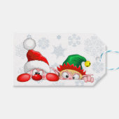 Santa und Elf Niedliche und lustige Charaktere pin Geschenkanhänger (Vorderseite (Horizontal))